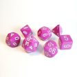 Chessex Opaque Light Purple white 7-Die Set For Sale