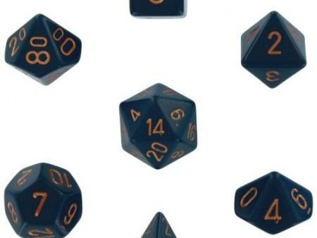 Chessex Opaque Dusty Blue Copper 7-Die Set Hot on Sale