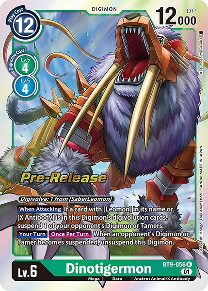 Dinotigermon [BT9-056] [X Record Pre-Release Promos] For Discount