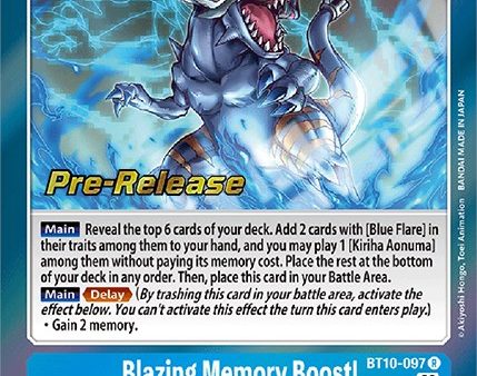 Blazing Memory Boost! [BT10-097] [Xros Encounter Pre-Release Cards] on Sale