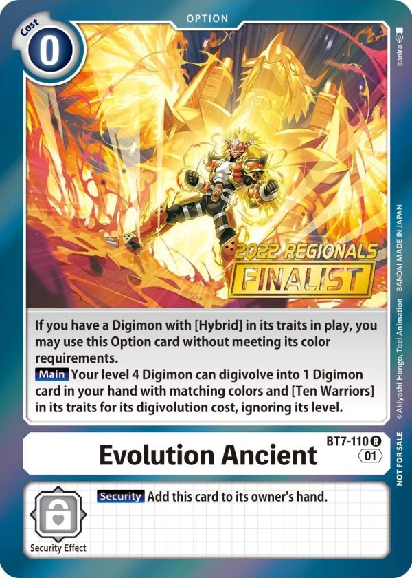 Evolution Ancient [BT7-110] (2022 Championship Offline Regional) (Online Finalist) [Next Adventure Promos] Online Sale