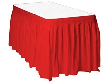 Apple Red Table Skirt  14ft x 29in Online Sale