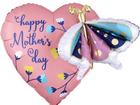 Mother s Day Butterfly & Heart Multi-Balloon 66x60cm Sale