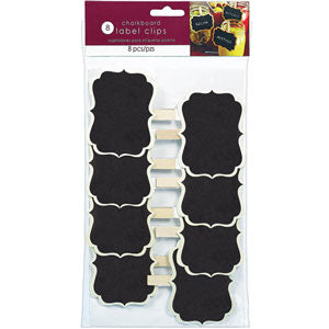 Chalkboard Labels Clip On Wood 3.25in,  8pcs For Discount