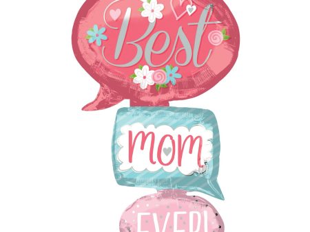 Best Mom Ever Bubbles Giant Multi-Balloon 71x134cm on Sale