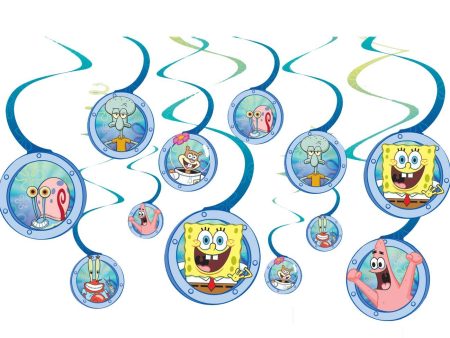 Spongebob Spiral Paper Decoration 12pcs For Discount