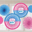 Baby Shower - Girl Or Boy? Paper Fan Decorations 6pcs Online now