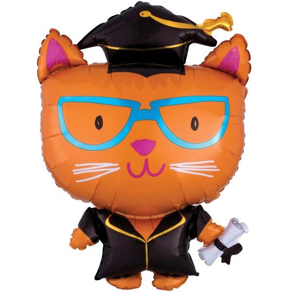 Graduation Cat SuperShape Foil Balloon 55x73cm Hot on Sale