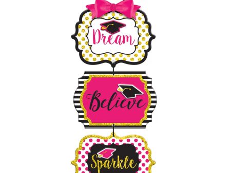 Gold Confetti Grad Sparkle Glitter Sign Sale