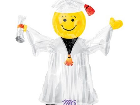 Smiley Grad White Mini Shape Balloon on Sale