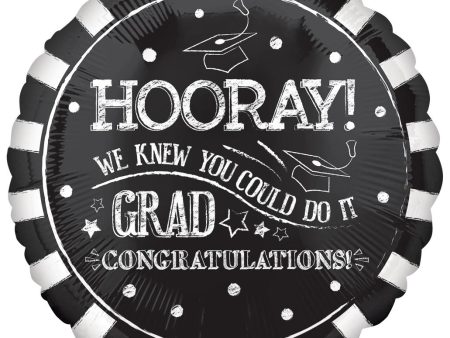 Hooray Graduation Foil Balloon 45cm Sale